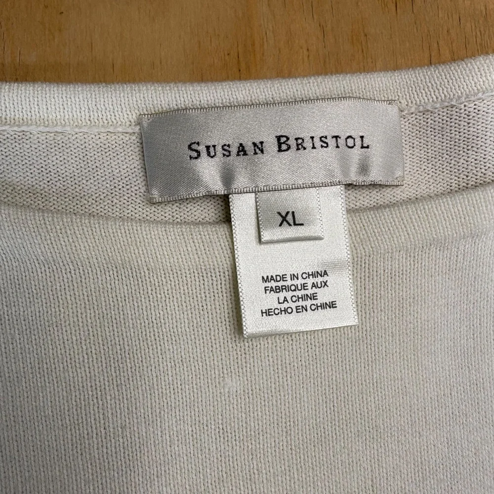 NWT Susan Bristol Ombre Green White Knit Sweater Top Women's Sz XL Preppy Casual